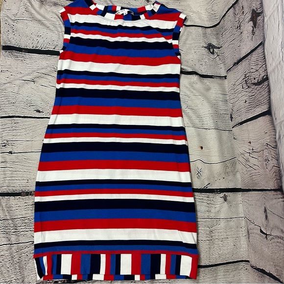 TRINA TURK SHEATH NAUTICAL MULTI-COLORED STRIPED DRESS SIZE (S) - Picture 6 of 10